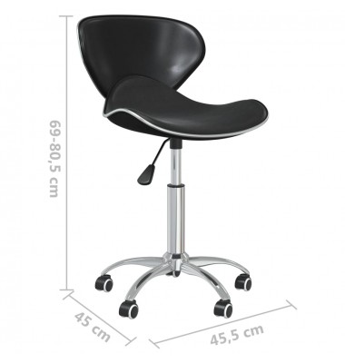  Pasukamos valgomojo kėdės, 2vnt., juodos spalvos, dirbtinė oda - Valgomojo Kėdės - 10