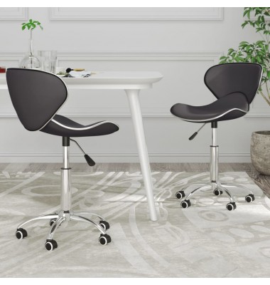  Pasukamos valgomojo kėdės, 2vnt., pilkos spalvos, dirbtinė oda - Valgomojo Kėdės - 1
