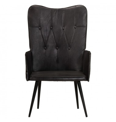  Krėslas, juodos spalvos, tikra oda - Foteliai, krėslai - 2