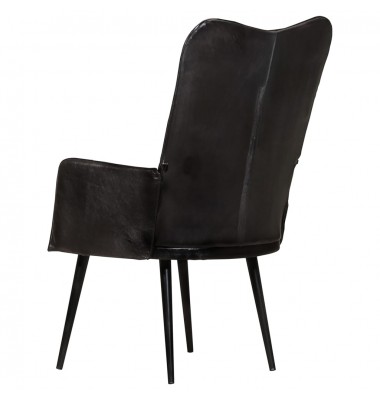  Krėslas, juodos spalvos, tikra oda - Foteliai, krėslai - 3