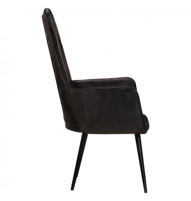  Krėslas, juodos spalvos, tikra oda - Foteliai, krėslai - 4