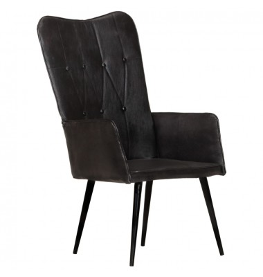  Krėslas, juodos spalvos, tikra oda - Foteliai, krėslai - 9