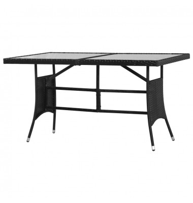  Sodo stalas, juodas, 140x80x74cm, poliratanas - Lauko stalai, staliukai - 1
