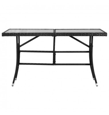  Sodo stalas, juodas, 140x80x74cm, poliratanas - Lauko stalai, staliukai - 2