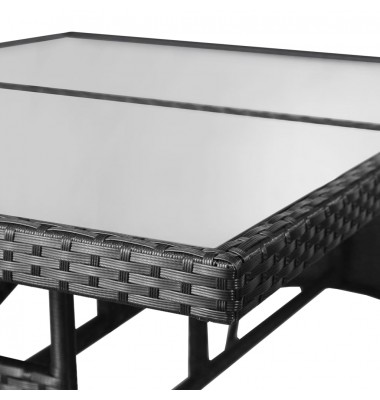  Sodo stalas, juodas, 140x80x74cm, poliratanas - Lauko stalai, staliukai - 5
