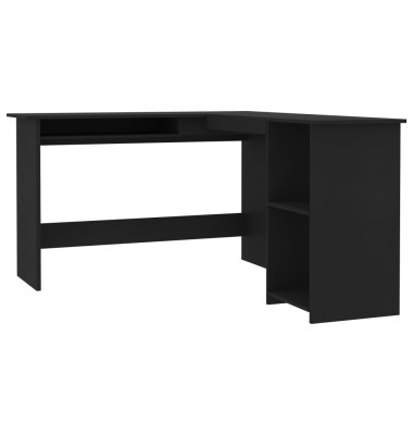  Kampinis stalas, juodos spalvos, 120x140x75cm, MDP, L formos - Rašomieji stalai - 2