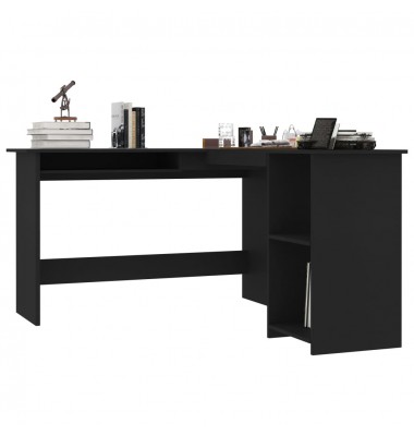  Kampinis stalas, juodos spalvos, 120x140x75cm, MDP, L formos - Rašomieji stalai - 3