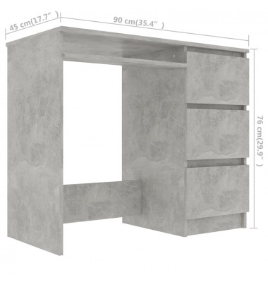  Rašomasis stalas, betono pilkos spalvos, 90x45x76cm, MDP - Rašomieji stalai - 6