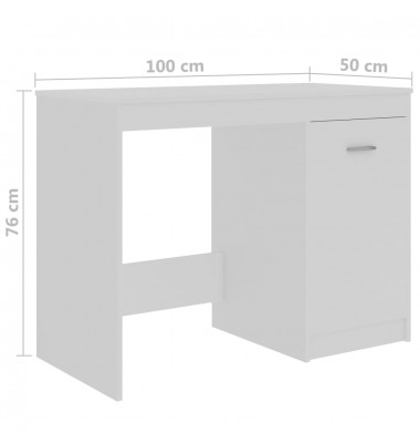  Rašomasis stalas, baltos spalvos, 100x50x76cm, MDP - Rašomieji stalai - 9