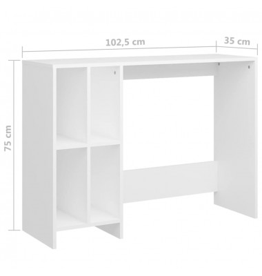  Kompiuterio stalas, baltos spalvos, 102,5x35x75cm, MDP - Rašomieji stalai - 6
