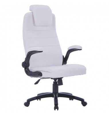 Biuro kėdė, balta, dirbtinė oda, reguliuojama - Biuro kėdės - 1