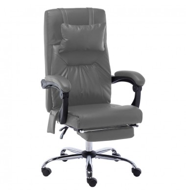  Masažinė biuro kėdė, antracito spalvos, dirbtinė oda - Biuro kėdės - 1