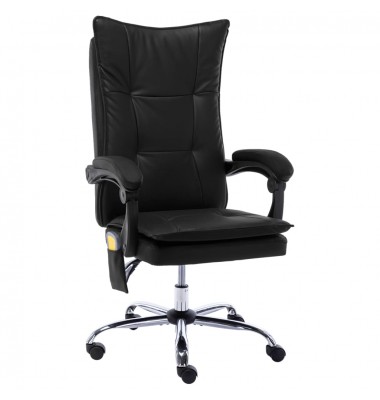  Masažinė biuro kėdė, juodos spalvos, dirbtinė oda - Biuro kėdės - 1