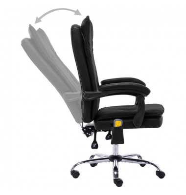  Masažinė biuro kėdė, juodos spalvos, dirbtinė oda - Biuro kėdės - 6