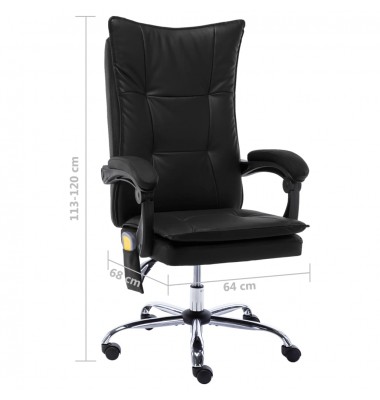  Masažinė biuro kėdė, juodos spalvos, dirbtinė oda - Biuro kėdės - 10