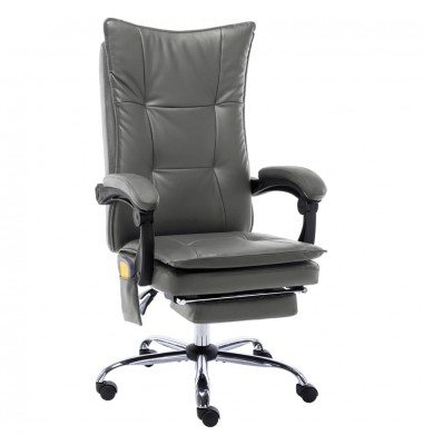 Masažinė biuro kėdė, antracito spalvos, dirbtinė oda - Biuro kėdės - 1