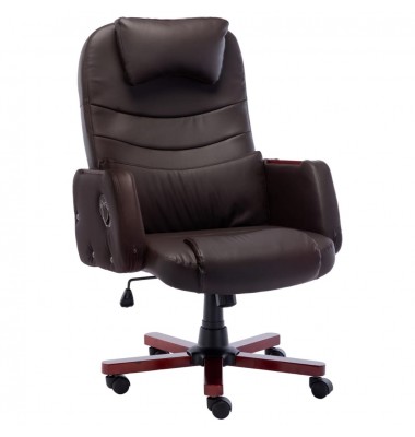  Biuro kėdė, rudos spalvos, dirbtinė oda - Biuro kėdės - 1