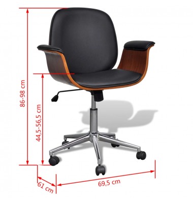 Supamasis krėslas, išlenkta mediena ir dirbtinė oda  - Biuro kėdės - 7