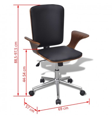 Pasukama Biuro Kėdė, Lenkta Mediena ir Dirbtinė Oda - Biuro kėdės - 5