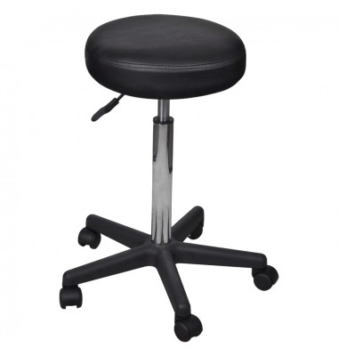  Biuro taburetės, 2vnt., juodos, 35,5x98cm, dirbtinė oda - Biuro kėdės - 2