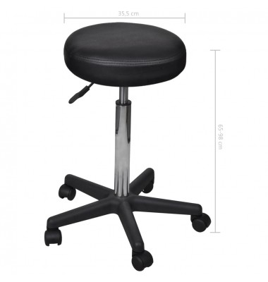  Biuro taburetės, 2vnt., juodos, 35,5x98cm, dirbtinė oda - Biuro kėdės - 5