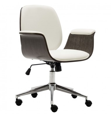  Biuro kėdė, baltos sp., išlenkta mediena ir dirbtinė oda - Biuro kėdės - 1
