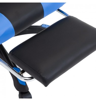 Žaidimų kėdė su pakoja, mėlyna ir juoda, dirbtinė oda - Žaidimų kėdės - 6