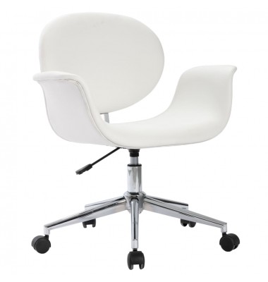 Pasubkama biuro kėdė, baltos spalvos, dirbtinė oda (287392) - Biuro kėdės - 1