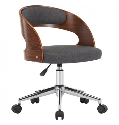 Pasukama biuro kėdė, pilka, išlenkta mediena ir audinys - Biuro kėdės - 1