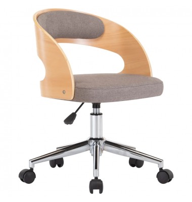Pasukama biuro kėdė, taupe spalvos, išlenkta mediena ir audinys - Biuro kėdės - 1