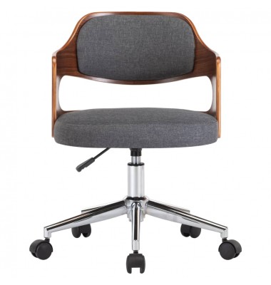 Pasukama biuro kėdė, pilka, išlenkta mediena ir audinys - Biuro kėdės - 3