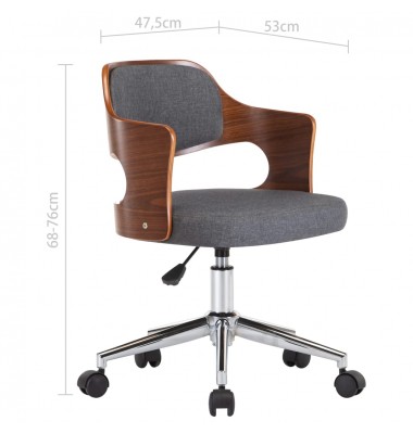 Pasukama biuro kėdė, pilka, išlenkta mediena ir audinys - Biuro kėdės - 9