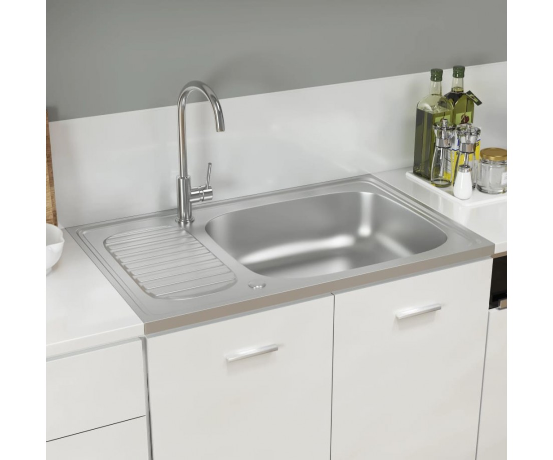 Virtuvės plautuvė su padėklu indams, 800x500x155mm, plienas - Virtuvinės plautuvės - 1 Virtuvės plautuvė su padėklu indams, 800x500x155mm, plienas - Virtuvinės plautuvės - 1