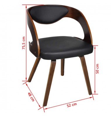  Valgomojo kėdės, 2vnt., rudos, dirbtinė oda - Valgomojo Kėdės - 6