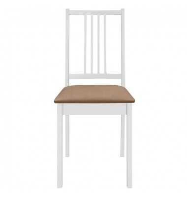 Valgomojo kėdės su pagalv., 2 vnt., balt. sp., medienos masyvas - Valgomojo Kėdės - 3