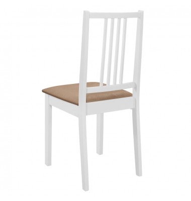  Valgomojo kėdės su pagalv., 2 vnt., balt. sp., medienos masyvas - Valgomojo Kėdės - 5