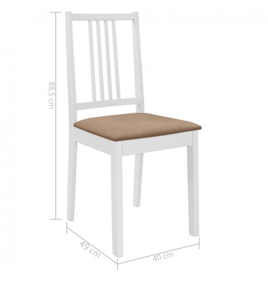  Valgomojo kėdės su pagalv., 2 vnt., balt. sp., medienos masyvas - Valgomojo Kėdės - 7