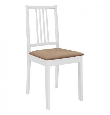  Valgomojo kėdės su pagalv., 6 vnt., balt. sp., medienos masyvas - Valgomojo Kėdės - 2