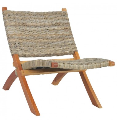  Poilsio kėdė, natūralus Kubu ratanas ir raudonmedžio masyvas - Foteliai, krėslai - 1