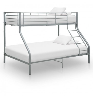 Dviaukštės lovos rėmas, pilkas, 140x200cm/90x200cm, metalas - Dviaukštės lovos - 1