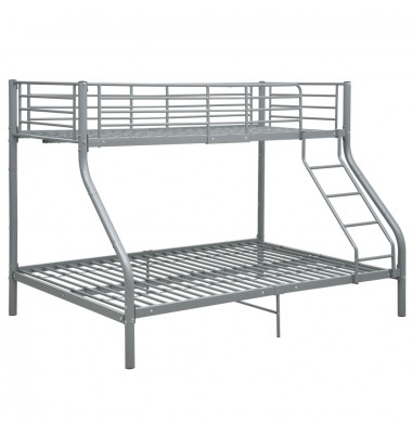 Dviaukštės lovos rėmas, pilkas, 140x200cm/90x200cm, metalas - Dviaukštės lovos - 2