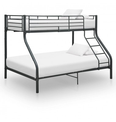 Dviaukštės lovos rėmas, juodas, 140x200cm/90x200cm, metalas - Dviaukštės lovos - 1