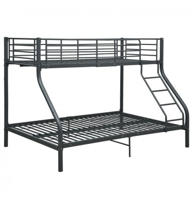 Dviaukštės lovos rėmas, juodas, 140x200cm/90x200cm, metalas - Dviaukštės lovos - 2