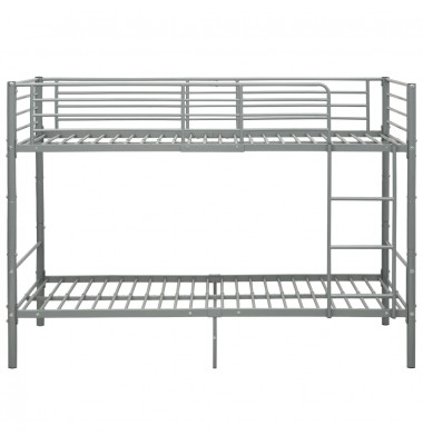 Dviaukštė lova, pilkos spalvos, 90x200cm, metalas - Dviaukštės lovos - 3