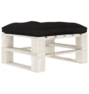  Sodo otomanė iš paletės su juodos spalvos pagalvėle, mediena - Moduliniai lauko baldai - 1