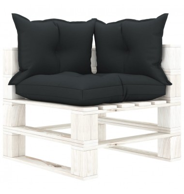  Kampinė sodo sofa iš palečių su antracito pagalvėmis, mediena - Lauko sofos, lovos - 1