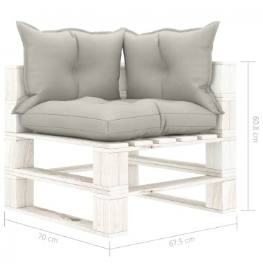  Dvivietė sodo sofa iš palečių su taupe pagalvėmis, mediena - Lauko sofos, lovos - 6