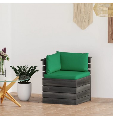  Kampinė sodo sofa iš palečių su pagalvėlėmis, pušies mediena - Moduliniai lauko baldai - 1