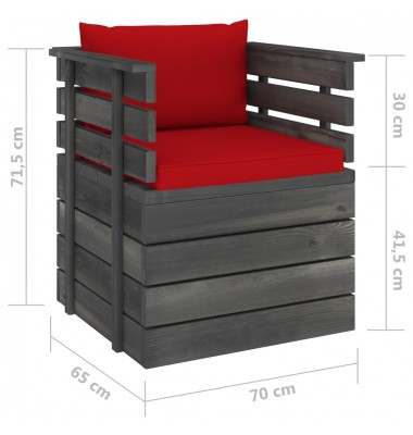  Sodo krėslas su pagalvėlėmis , pušies mediena (315417+315058) - Moduliniai lauko baldai - 7