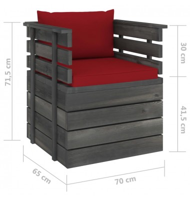  Sodo krėslas su pagalvėlėmis , pušies mediena (315417+315061) - Moduliniai lauko baldai - 7